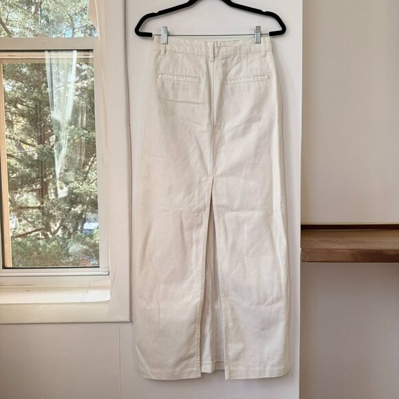 NWT Reformation Myles Maxi Skirt Denim Jean Cream Fior Di Latte 25 - Picture 10 of 13